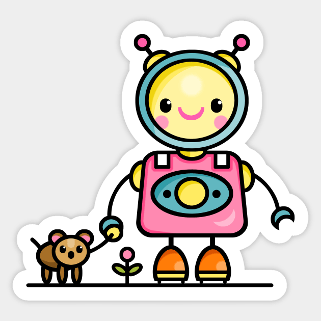 Robot Sticker by AdrianaStore